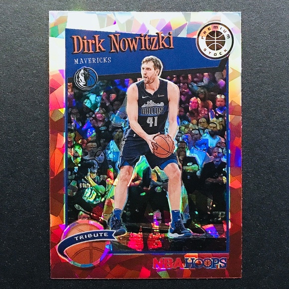 Dirk Nowitzki - 2019-20 Hoops Premium Stock Prizms Red Cracked Ice #282 - Picture 1 of 2